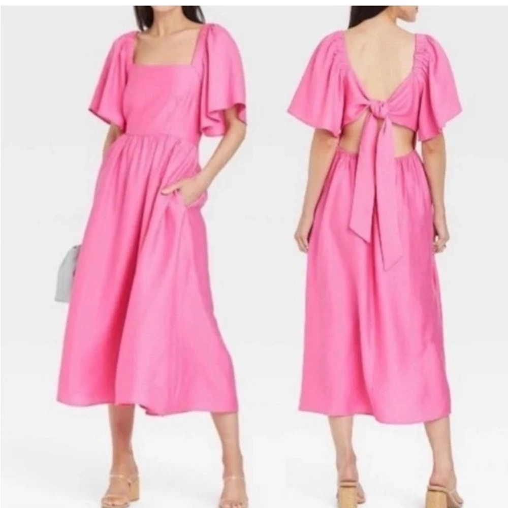 Pink Ruffled Bow Maxi Dress Target